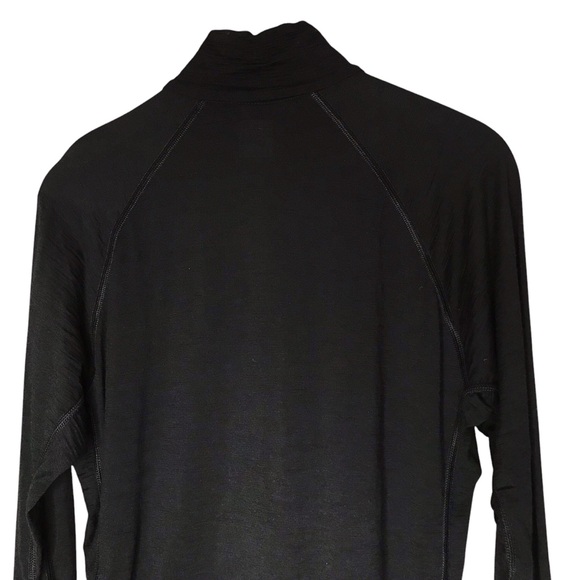 Icebreaker Merino Wool Bodyfit 150 Base Layer 1/4 Zip Black Trim Fit Men's Large - Picture 9 of 13